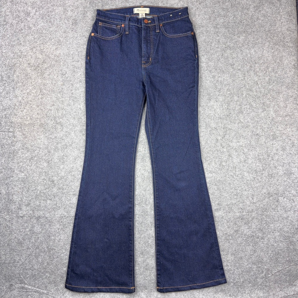 Madewell Skinny Flare Jeans Womens 27 Dark Blue Rinse Wash Stretch Denim Pants
